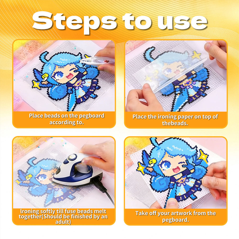 OOPS 144 Colors 2.6mm Fuse Beads Kit - Creative DIY Art & Craft Beads for Kids, Adults, Perler Beads for Unique Handmade Projects